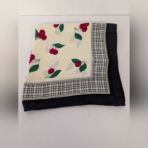 Scarf Silk By Talbots Made In Italy Cherry Print